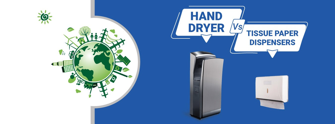 Image of Hand Dryer vs Tissue Papers Dispensers
