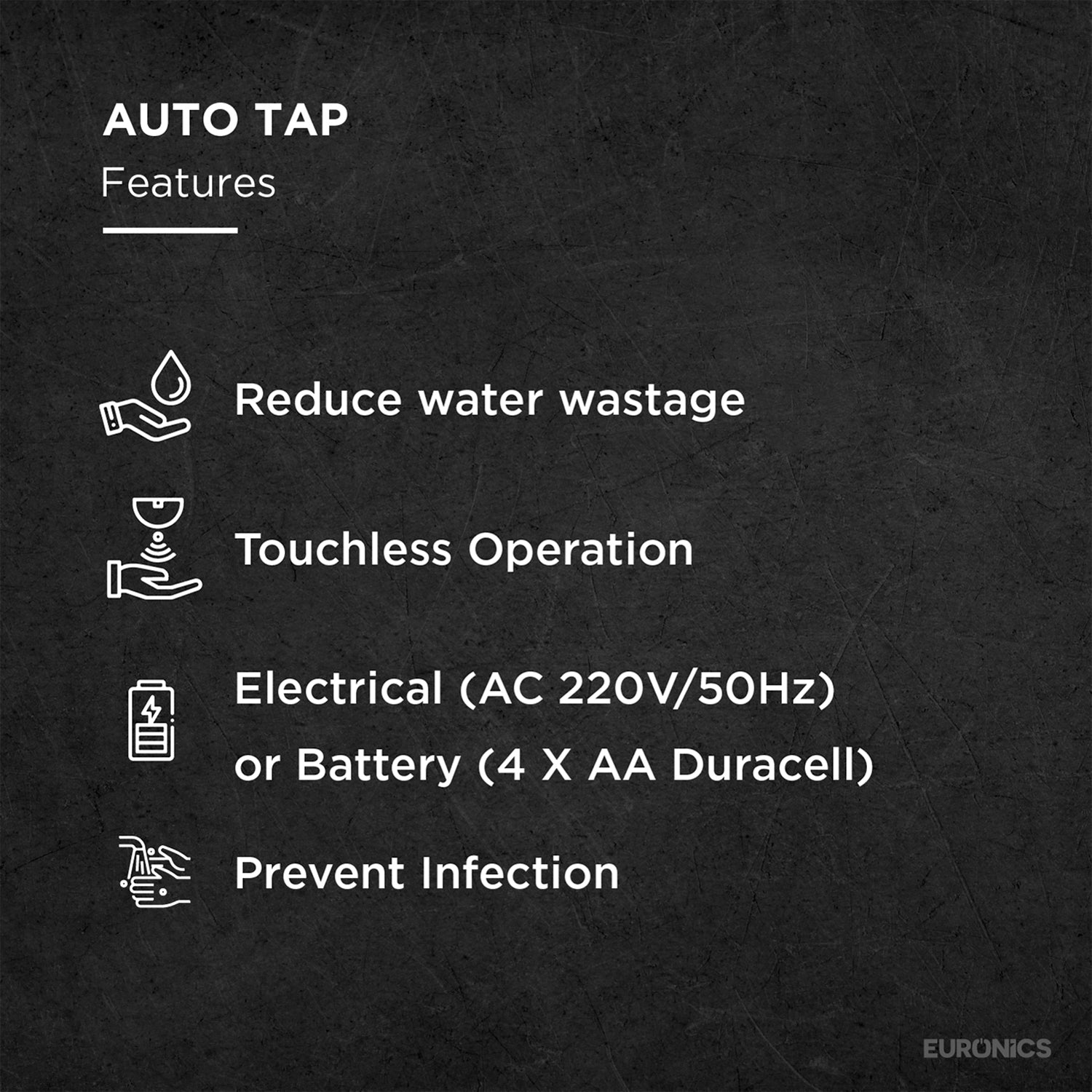 Image of Euronics AEXON automatic basin-mounted sensor tap