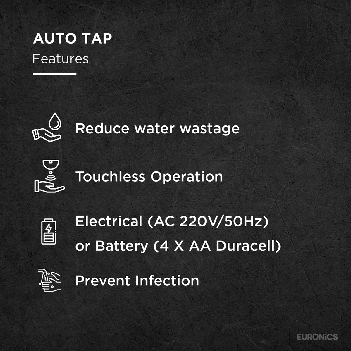 Euronics AEXON automatic basin-mounted sensor tap