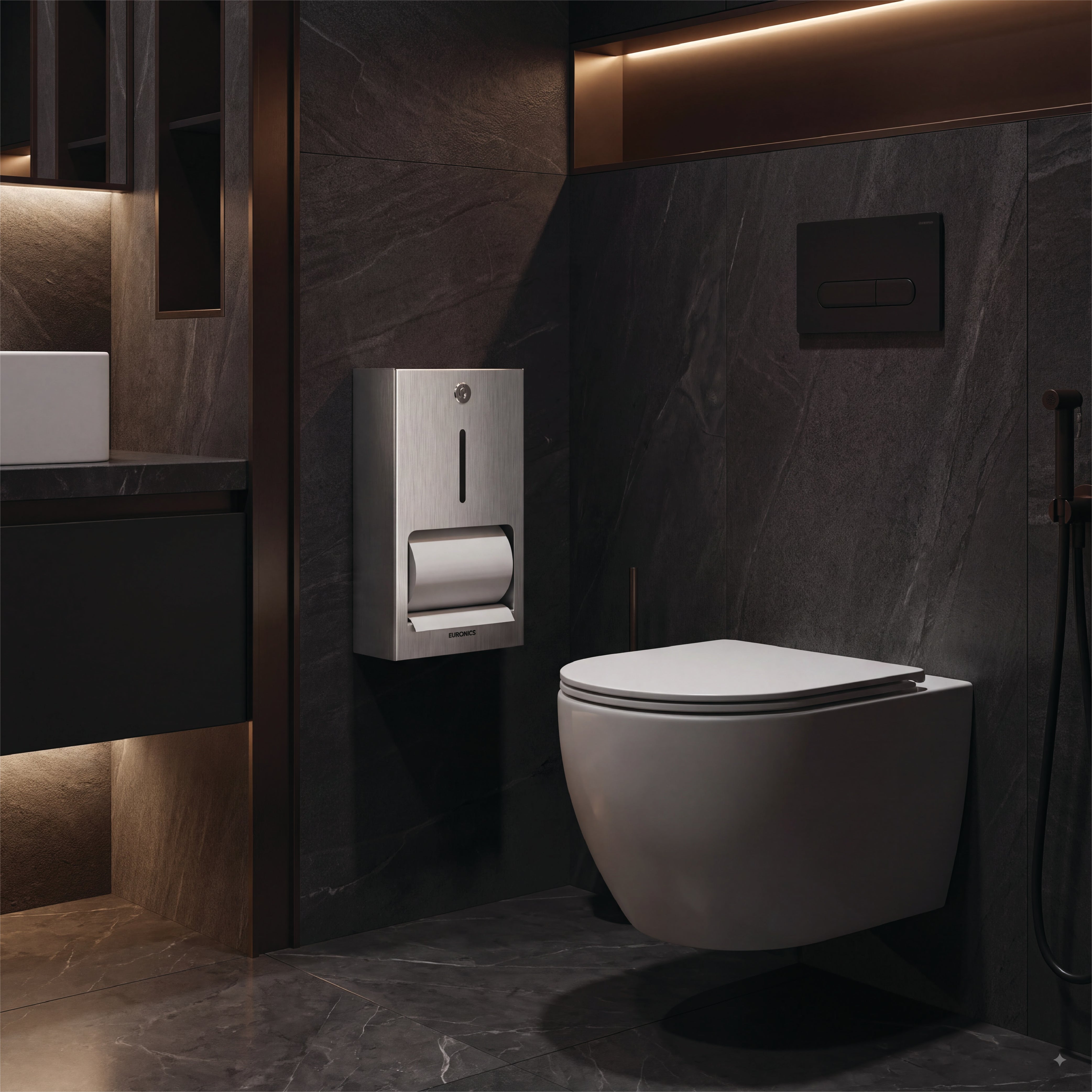 Image of EPH88D Dual Toilet Paper Roll Dispenser – SS304, Lockable