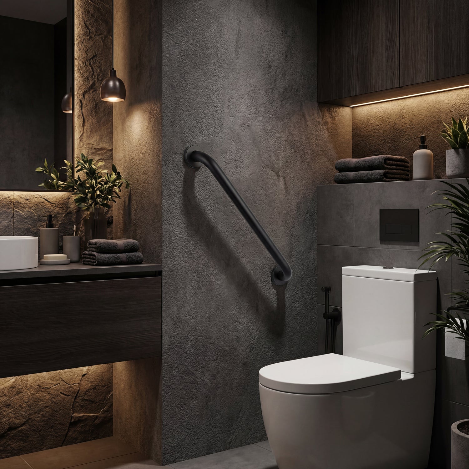 Image of Straight Stainless Steel Disabled Grab Bar for WC Areas - eur-BEGR01