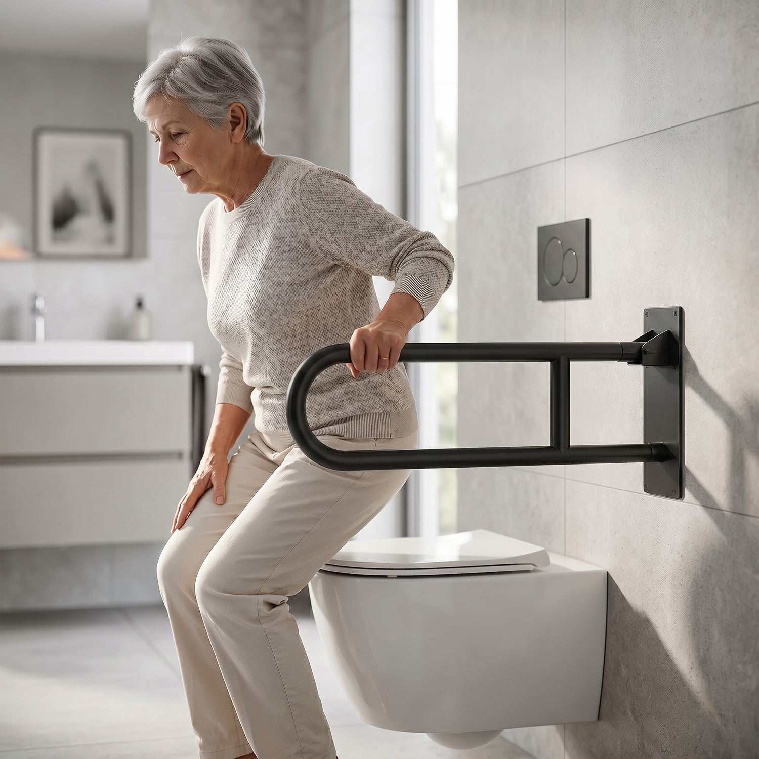 Image of EGRS02 Swing-Type Stainless Steel Grab Bar for WC Areas