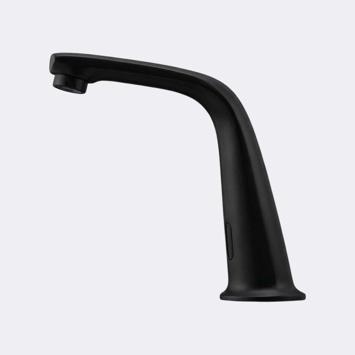 Image of Sleek black touchless bathroom faucet for modern washroom hygiene and convenience