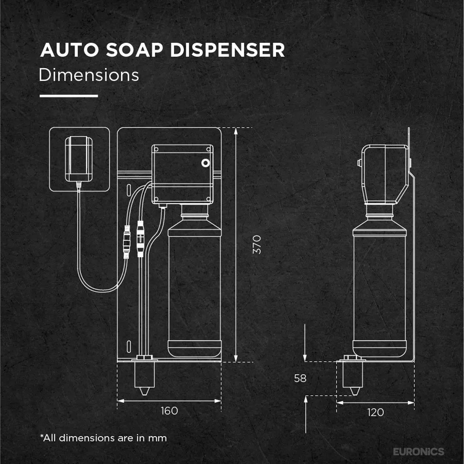 BSD — Auto Soap Dispenser (Behind Mirror) Concealed Touch-Free Soap Dispensing System for Premium Commercial Washrooms