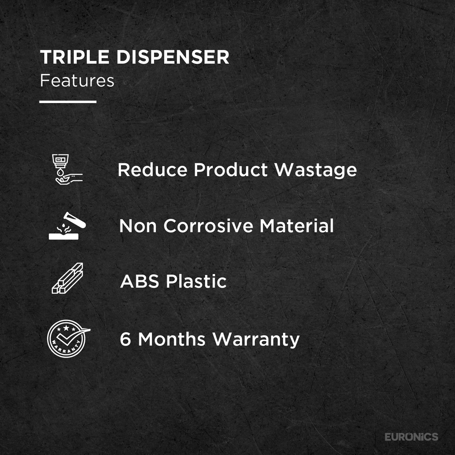 Image of EA53 — Triple Dispenser Three-Compartment Soap Dispenser for High-Traffic Commercial Washrooms
