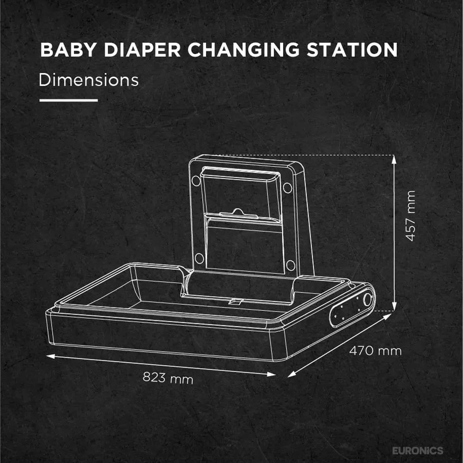 Image of EDC1 Baby Diaper Changing Station Wall-Mounted HDPE Baby Diaper Changing Station for Commercial Washrooms