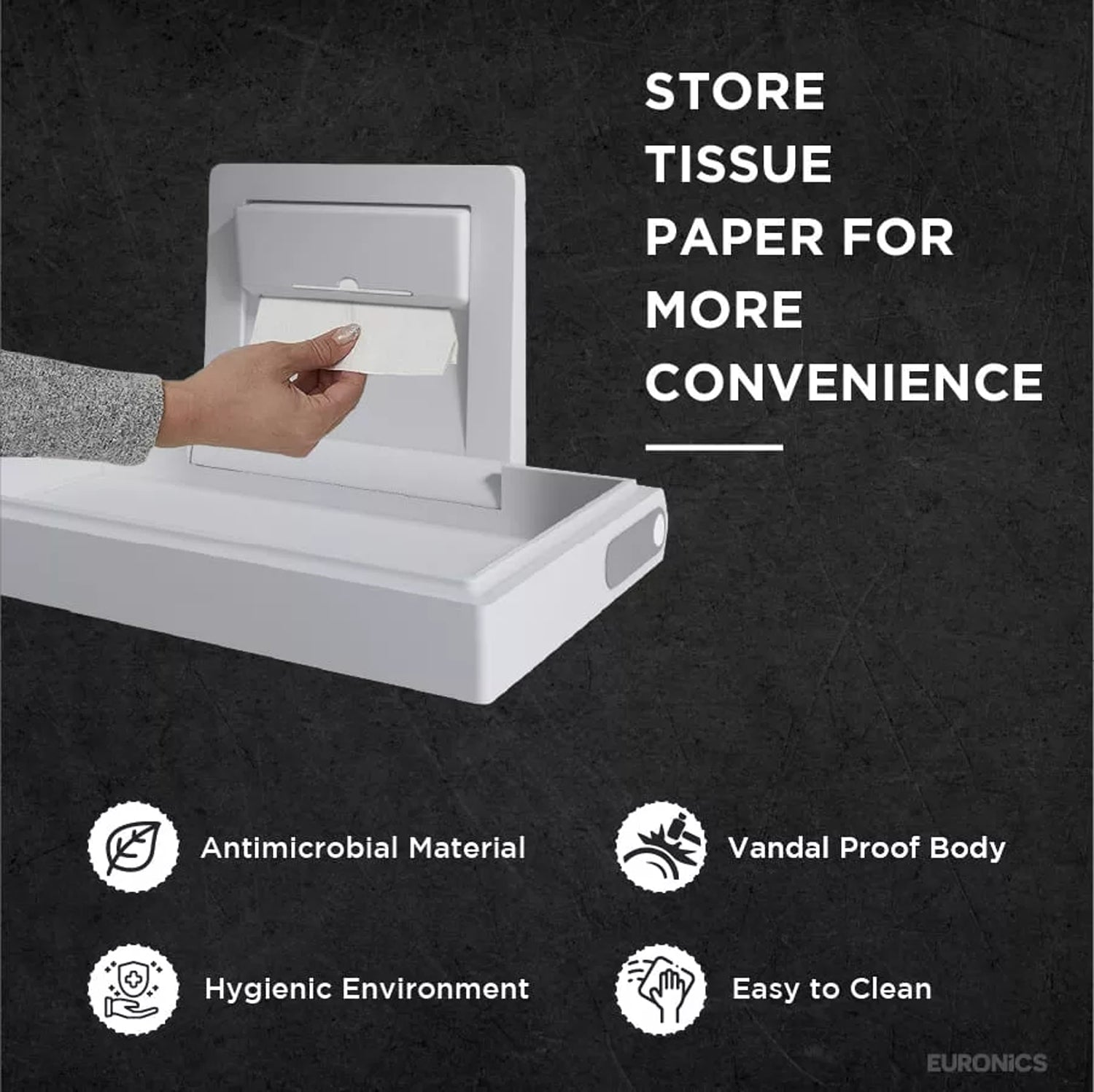 EDC1 Baby Diaper Changing Station Wall-Mounted HDPE Baby Diaper Changing Station for Commercial Washrooms