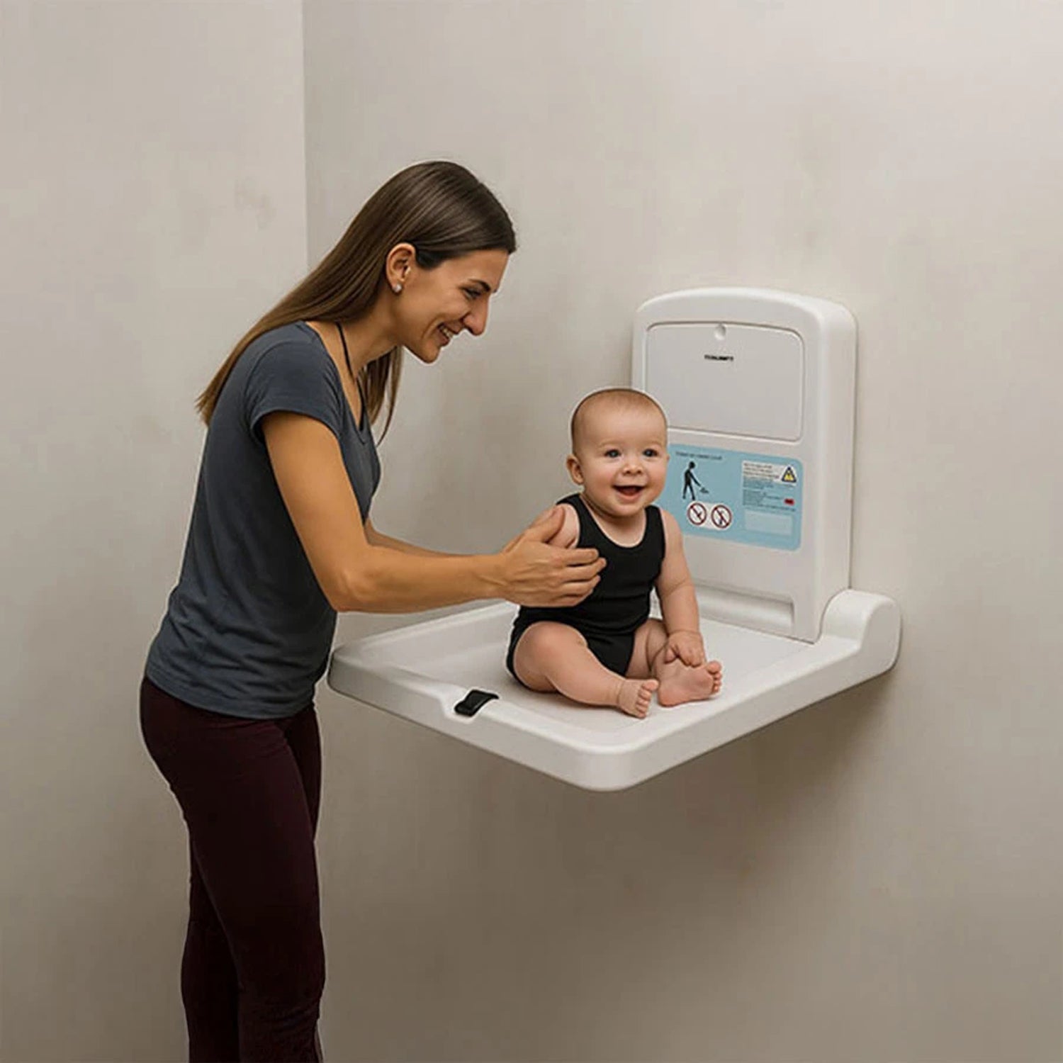 EDC6V Baby Diaper Changing Station Heavy-Duty ABS Baby Diaper Changing Station for Commercial Washrooms