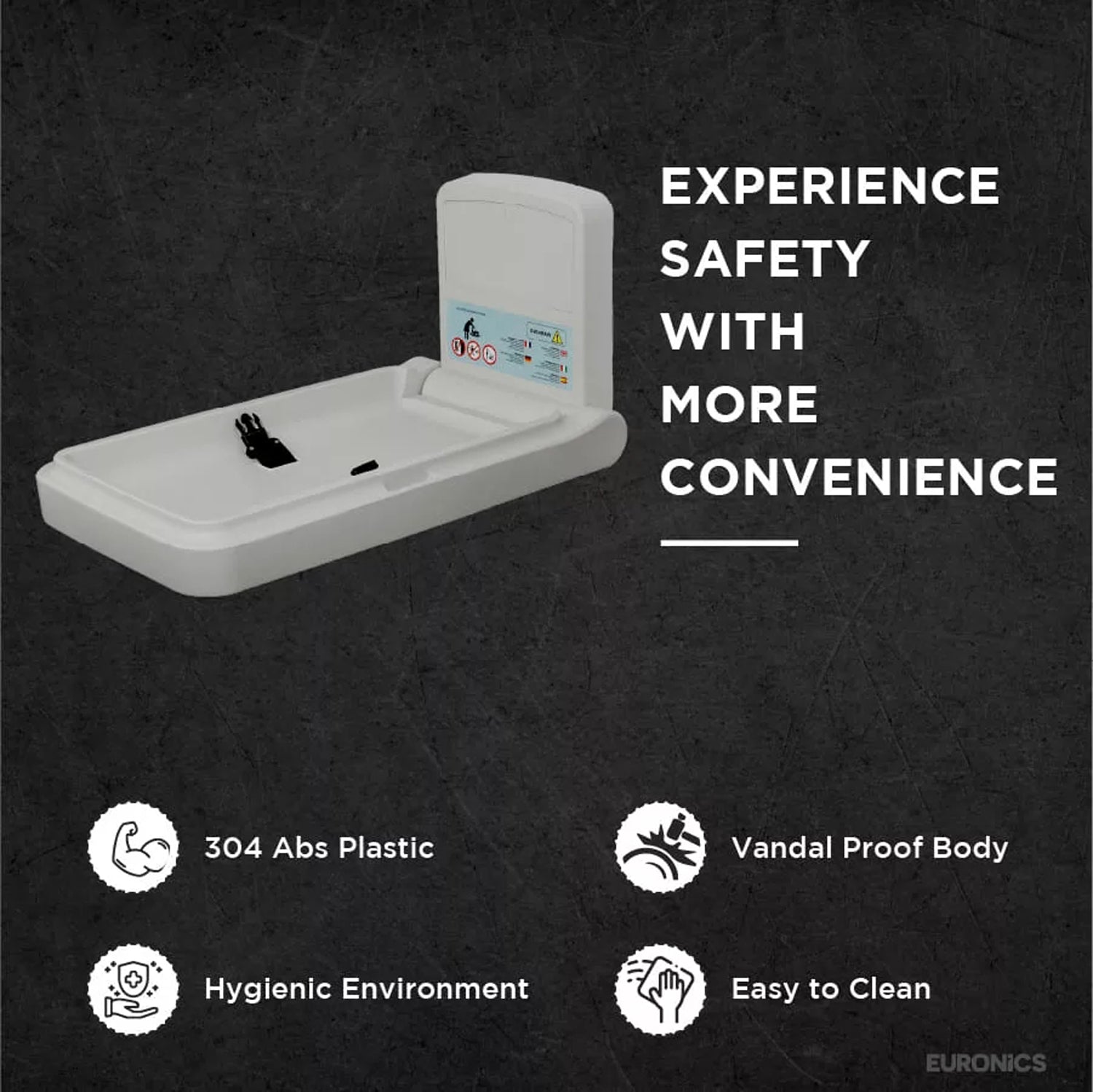Image of EDC6V Baby Diaper Changing Station Heavy-Duty ABS Baby Diaper Changing Station for Commercial Washrooms