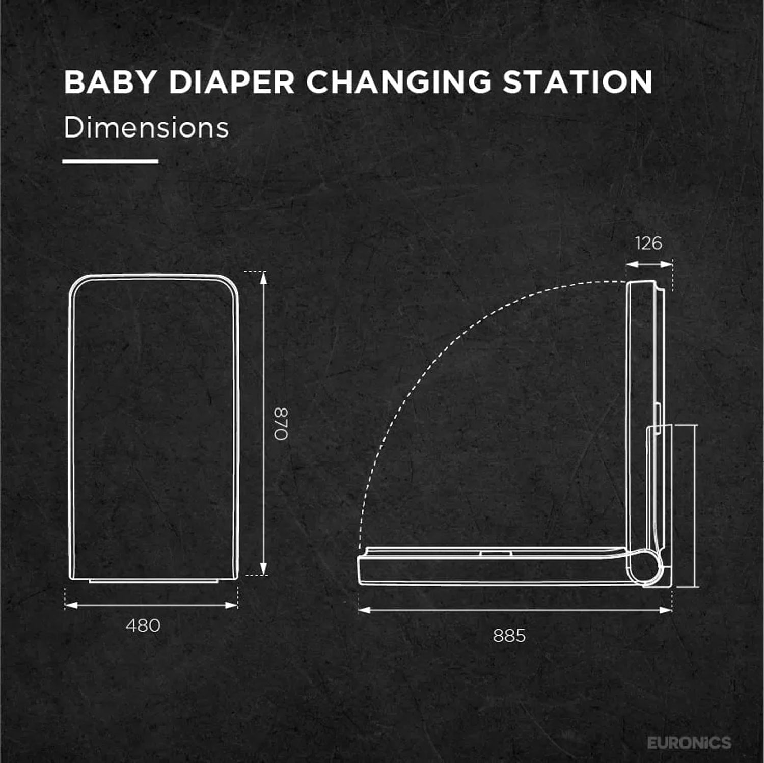Image of EDC6V Baby Diaper Changing Station Heavy-Duty ABS Baby Diaper Changing Station for Commercial Washrooms