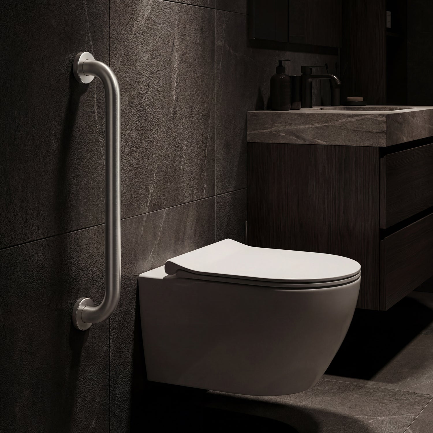 Straight Stainless Steel Disabled Grab Bar for WC Areas - eur-GEGR01