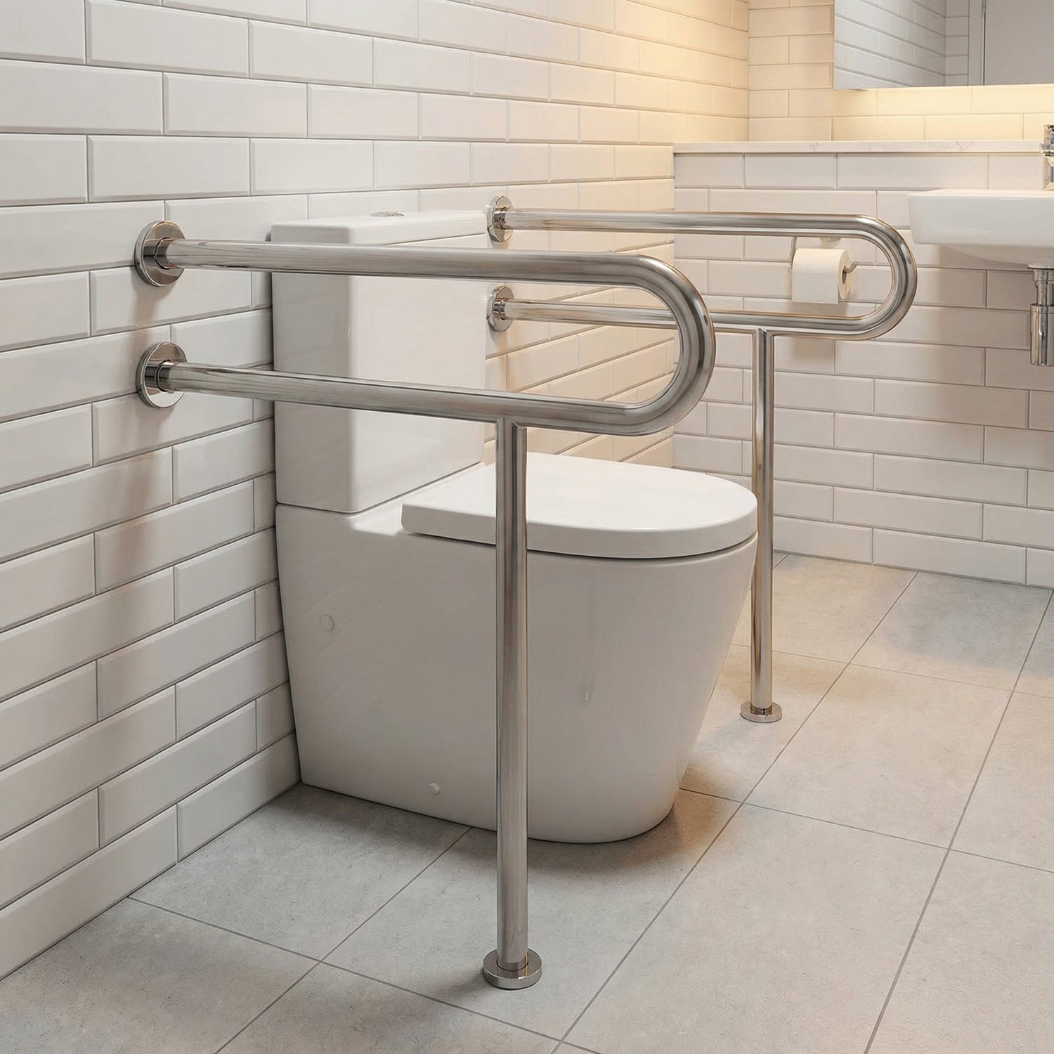 EGR03U-Shaped Stainless Steel Disabled Grab Bars for WC, Washbasin & Urinal Areas
