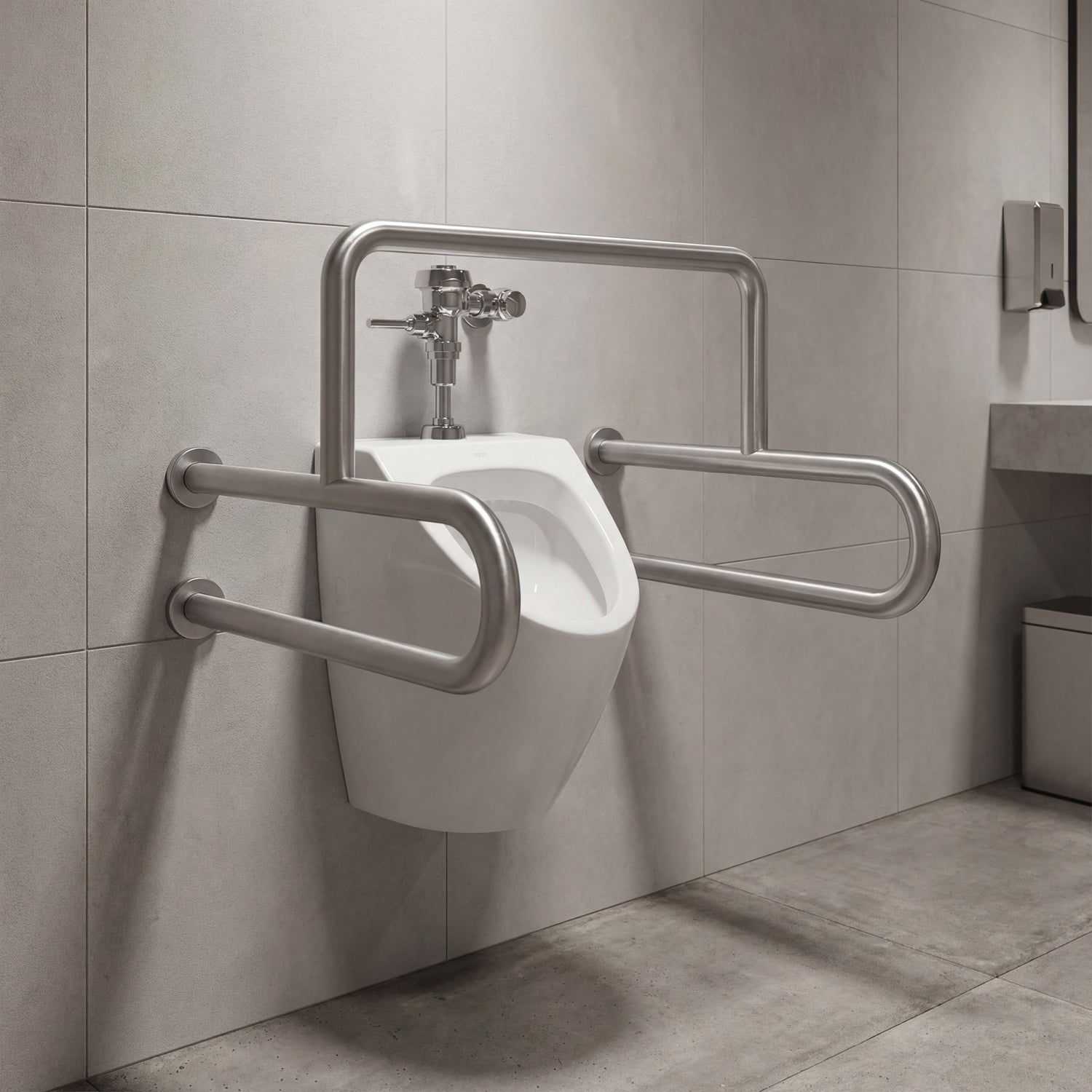 Image of EGR5U Stainless Steel Safety Grab Bar for Urinal Areas