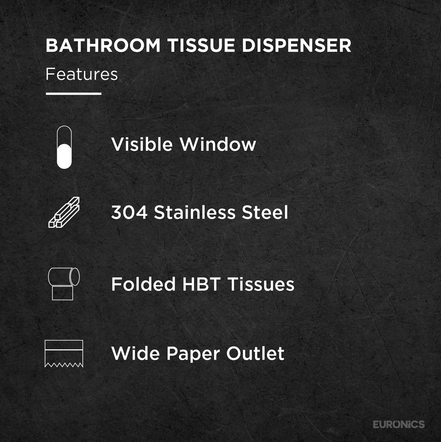 Image of EHBT01 Stainless Steel Folded Tissue Dispenser for WC & Washroom Areas