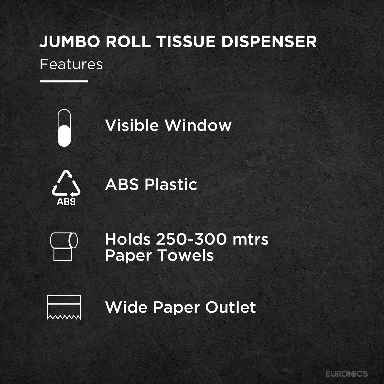 EJ24 Durable ABS Jumbo Roll Tissue Dispenser for WC Areas