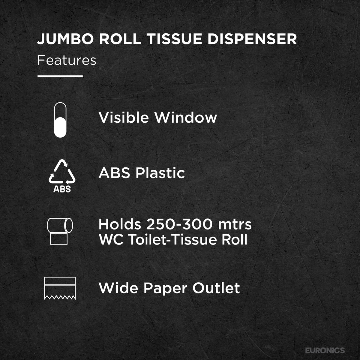 EJ24 | Paper Towel Dispenser | Jumbo Roll Tissue Dispenser | ABS Plastic | Jumbo Large Roll
