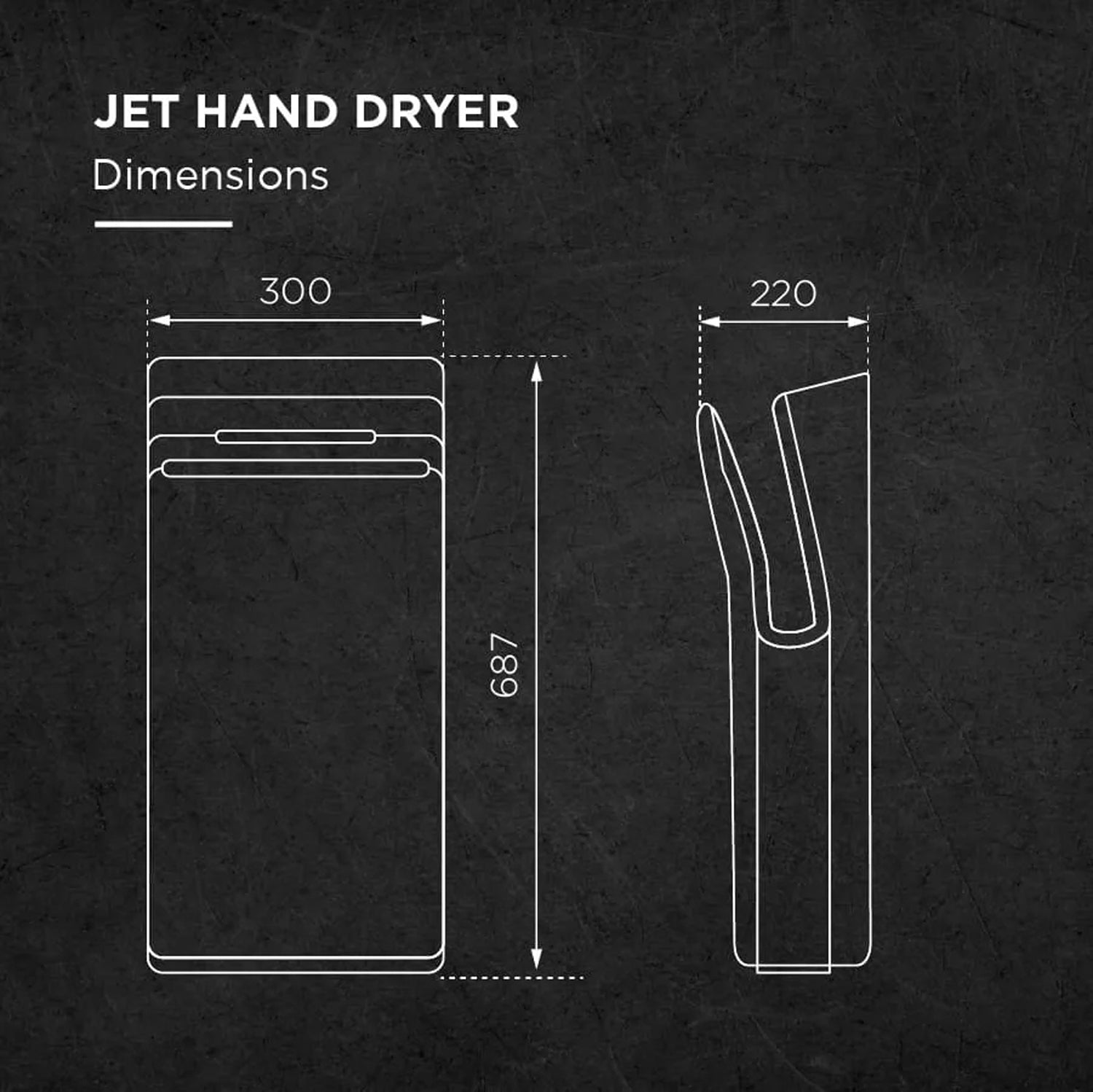 Image of EJD4N | Jet Automatic Hand Dryer (Brush Motor)  High-Performance Neutral-Finish Jet Automatic Hand Dryer for Commercial Washrooms