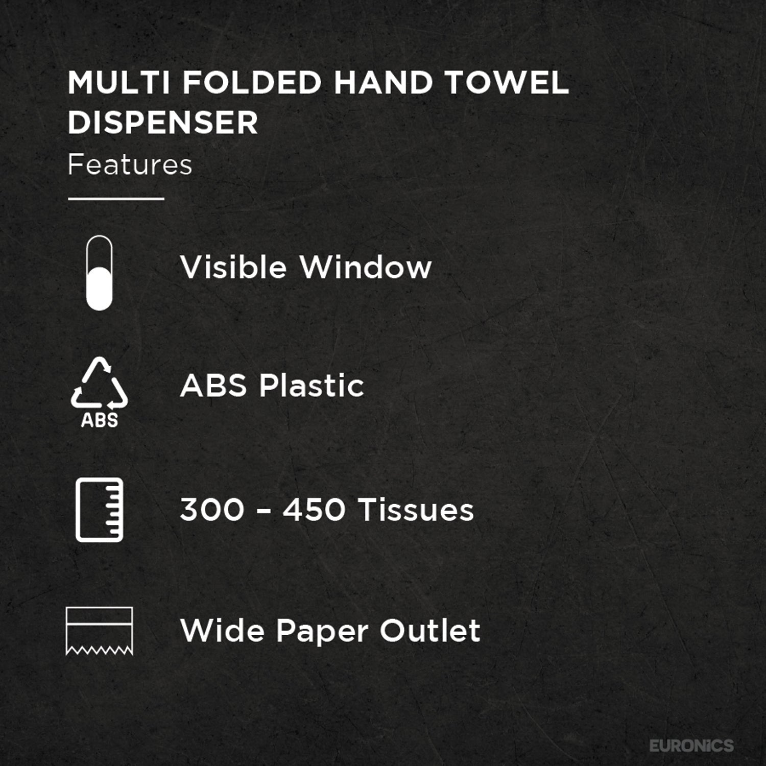 Image of EP23N Durable ABS Paper Towel Dispenser for Washbasin Areas