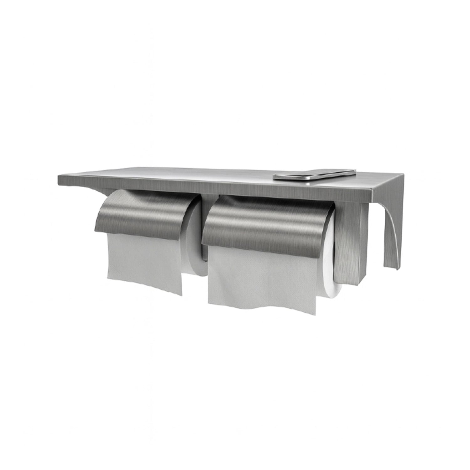 Image of EPH06P Premium Stainless Steel Twin Toilet Paper Holder for WC Cubicles - eur-EPH06P