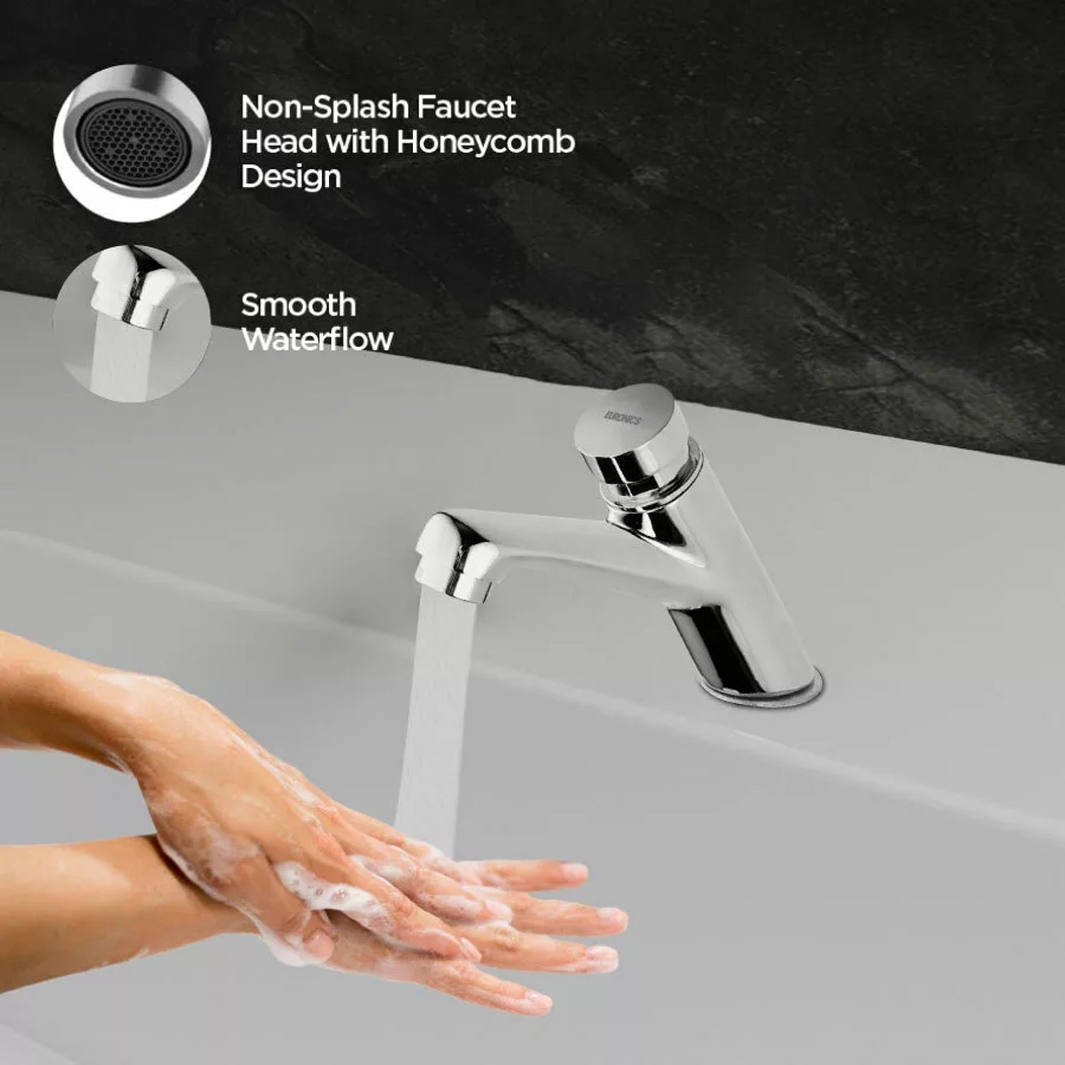 EPT04B-CP Manual Self Closing Basin Tap