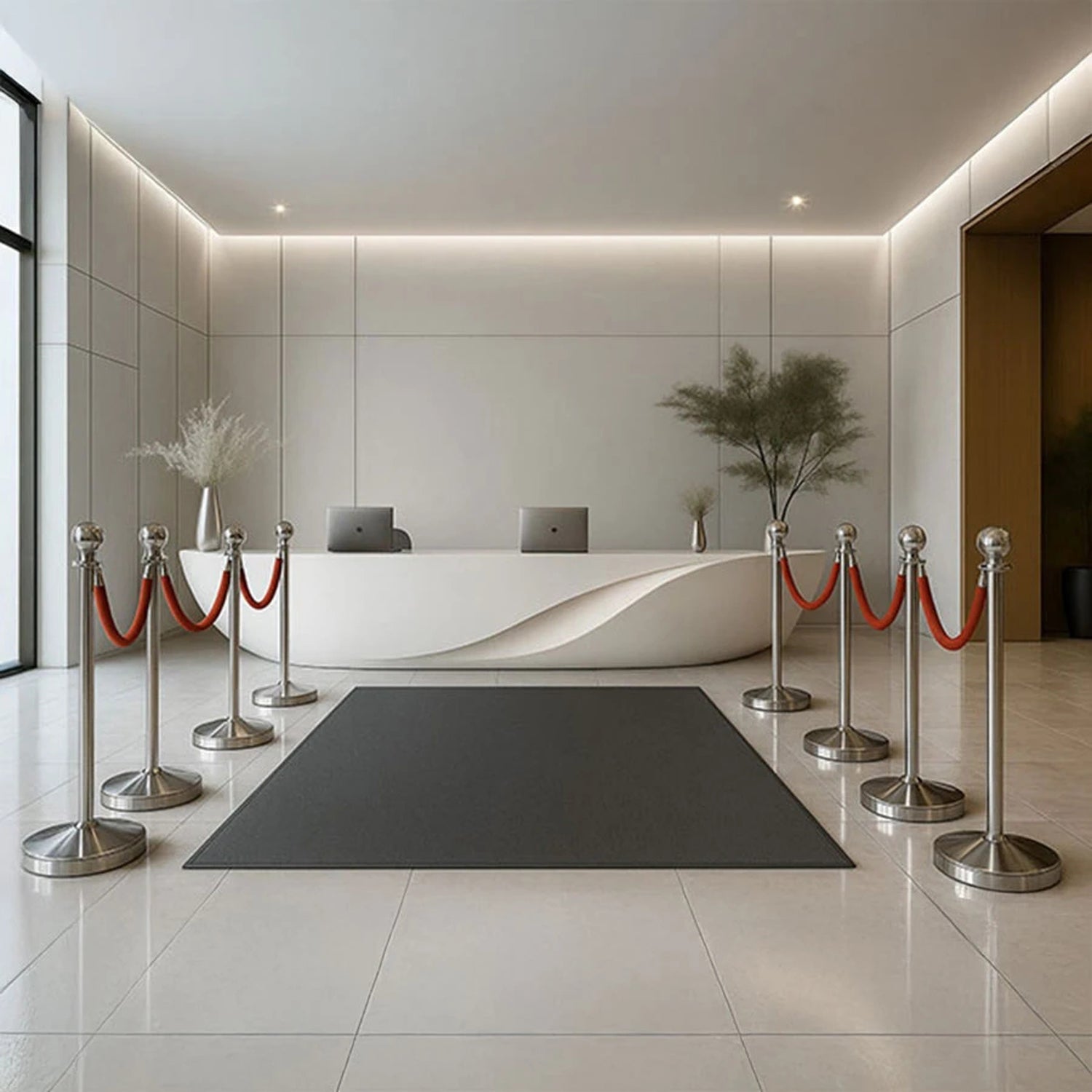 EQM2P Classic Post Rope Barrier Elegant Stainless Steel Rope Barrier System for Premium Queue Management