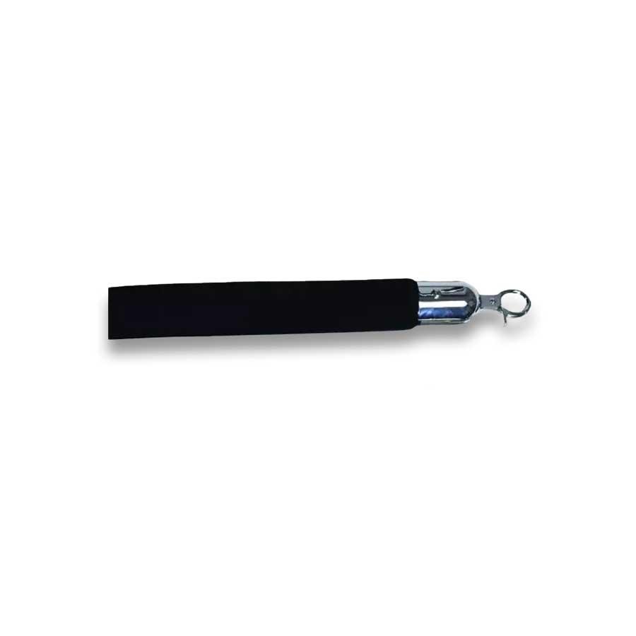 Image of EQR1 Velvet Ropes with SS Hooks for Crowd Control Manager (Black) - Euronics Industries