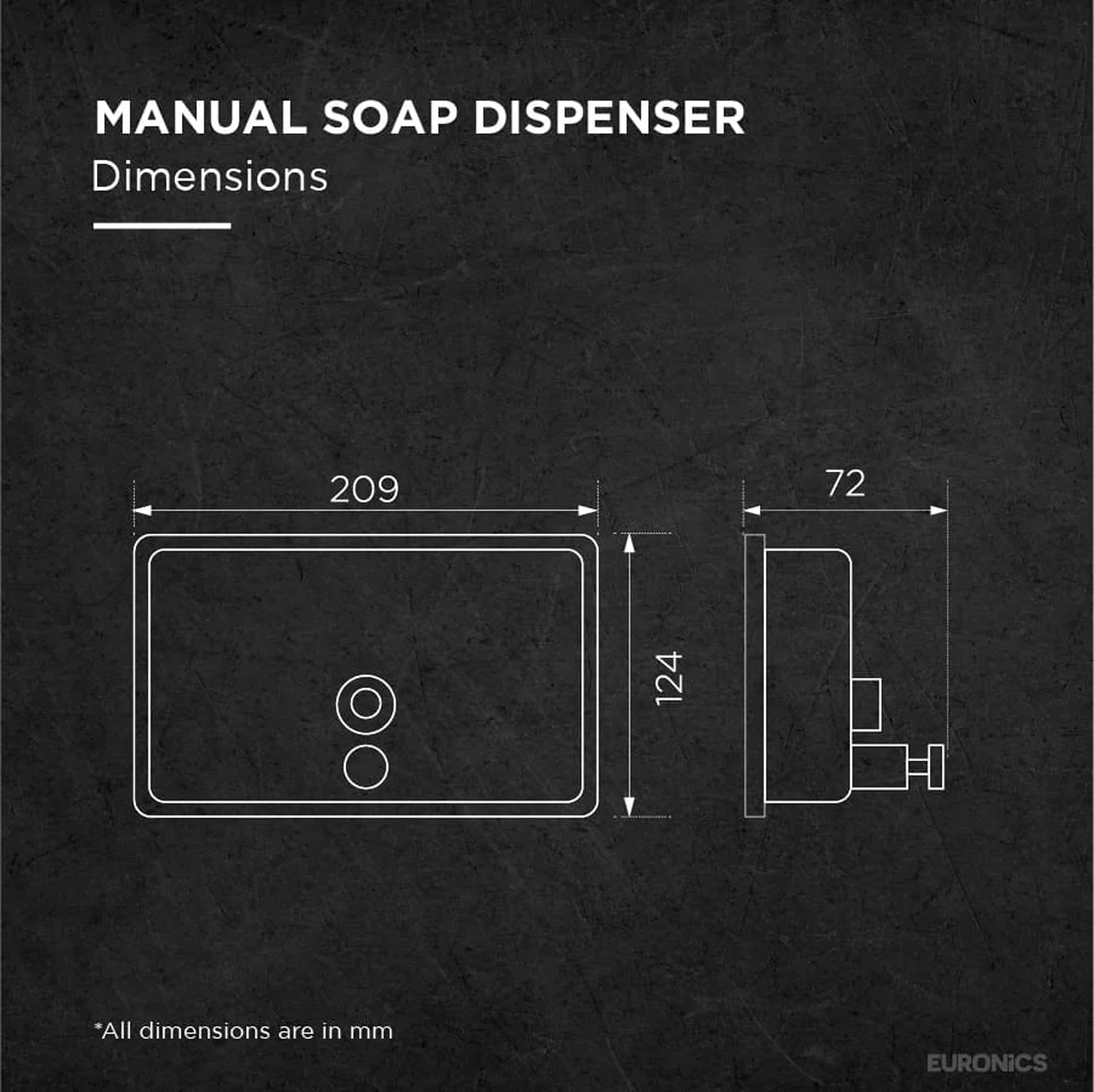 ES14H — Horizontal Soap Dispenser Space-Efficient Horizontal Soap Dispenser for Commercial Washrooms