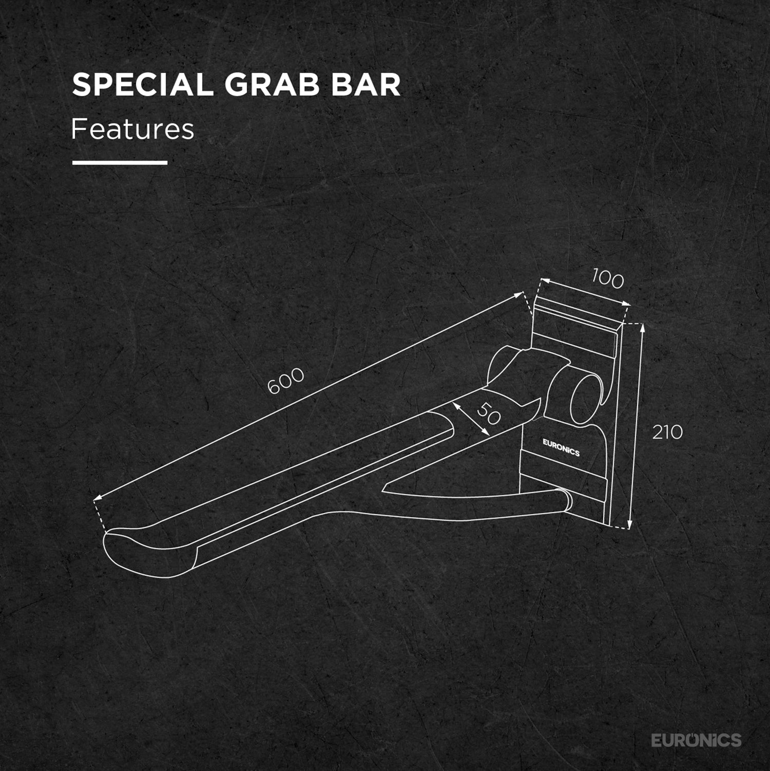 Image of ESGR10 Foldable Wall-Mounted Grab Bar with Anti-Slip Grip