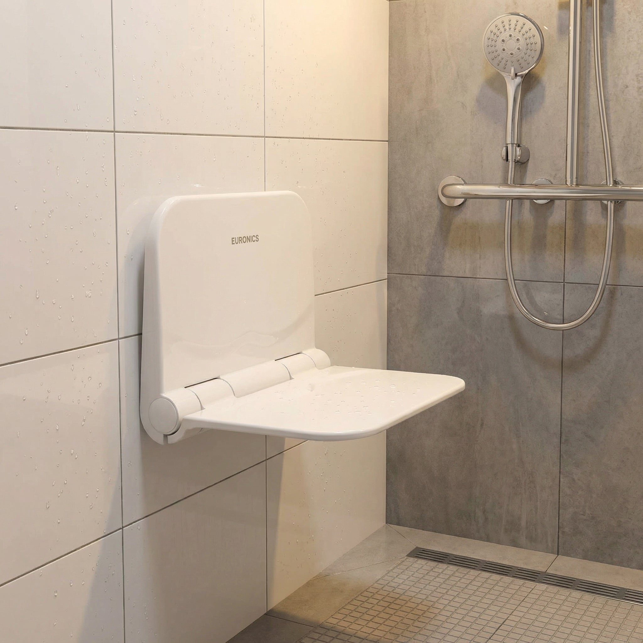 Image of Wall-Mounted Foldable Shower Seat