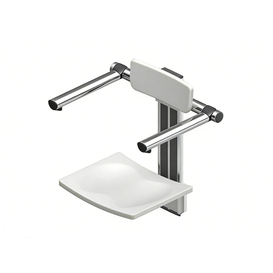 Foldable & Height-Adjustable Wall-Mounted Shower Seat