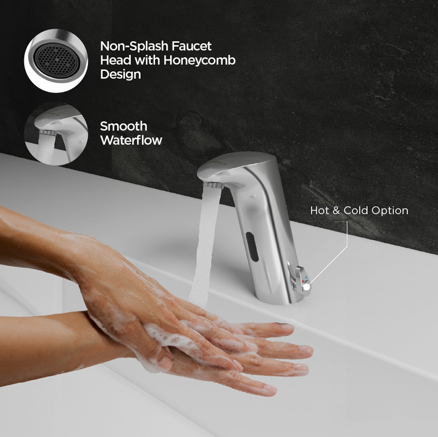 Image of ET02HC Automatic Sensor Faucet for Mixed Water Control (Basin Mount)