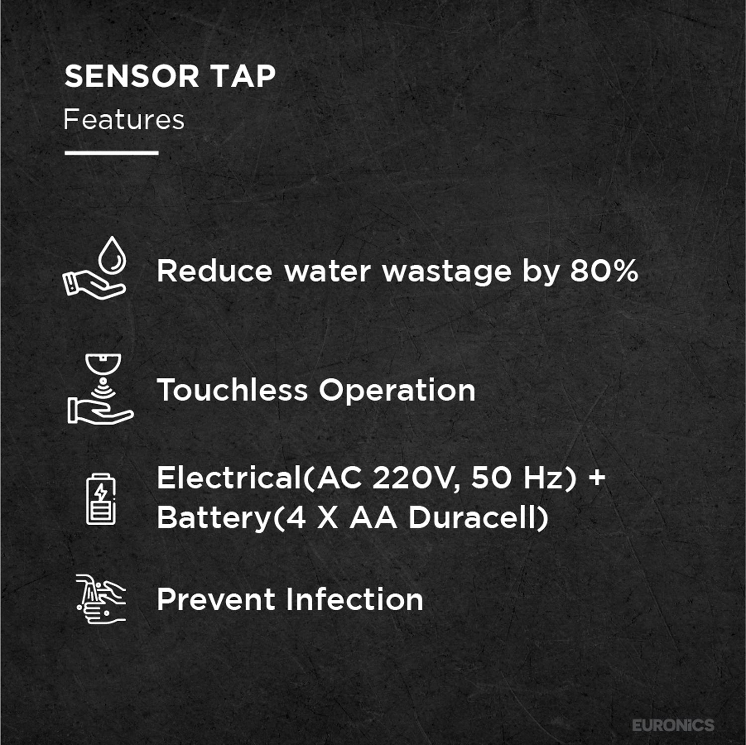 ET04BE Dual-Power Automatic Sensor Faucet with Chrome Finish