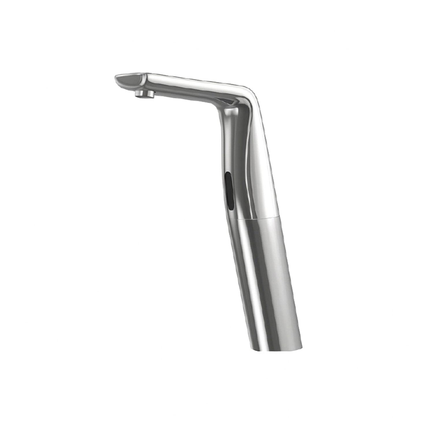 Modern touchless faucet for hygienic washroom use, sleek chrome design