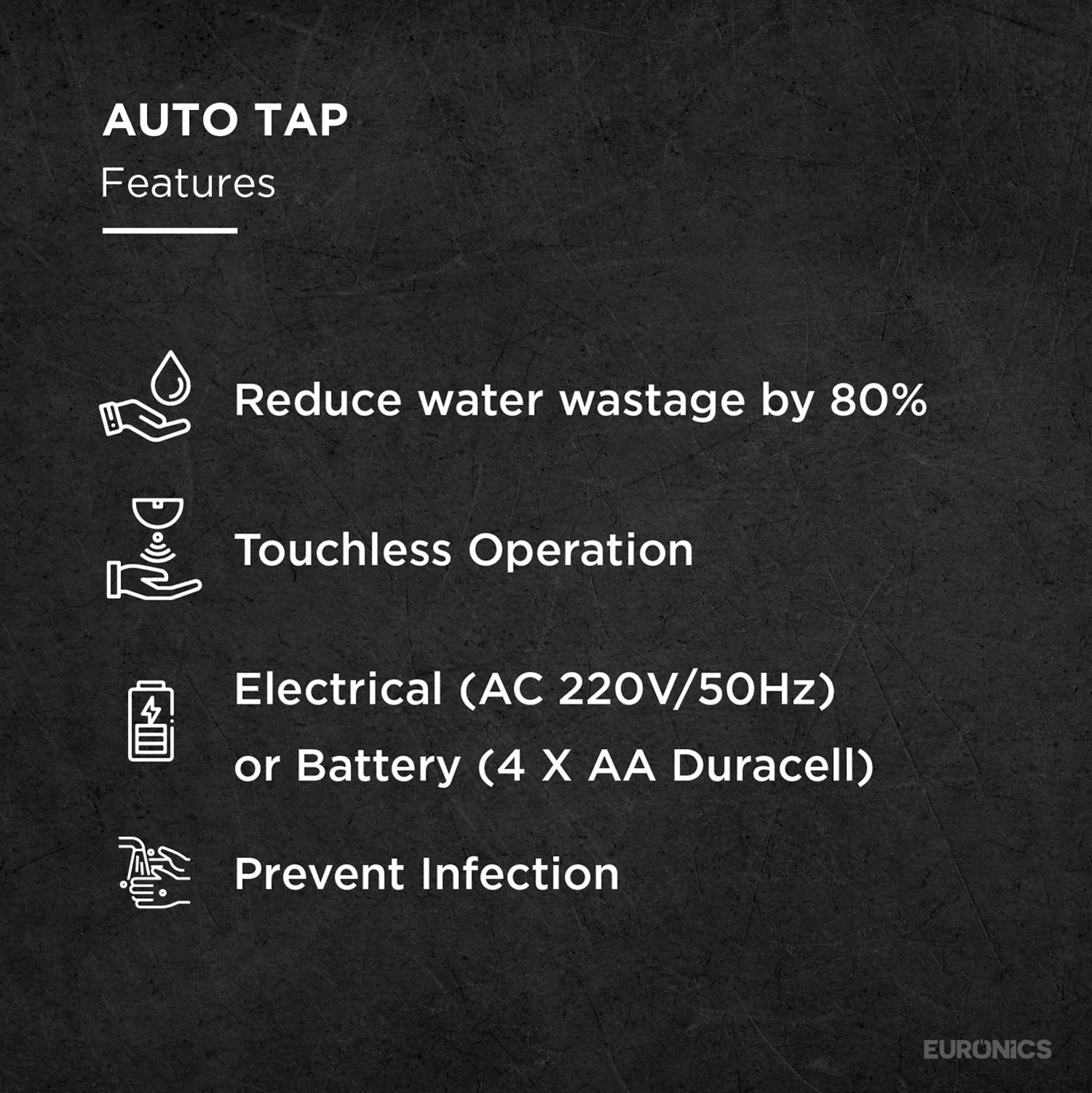 ET77BE Dual-Power Automatic Sensor Faucet with Chrome Finish