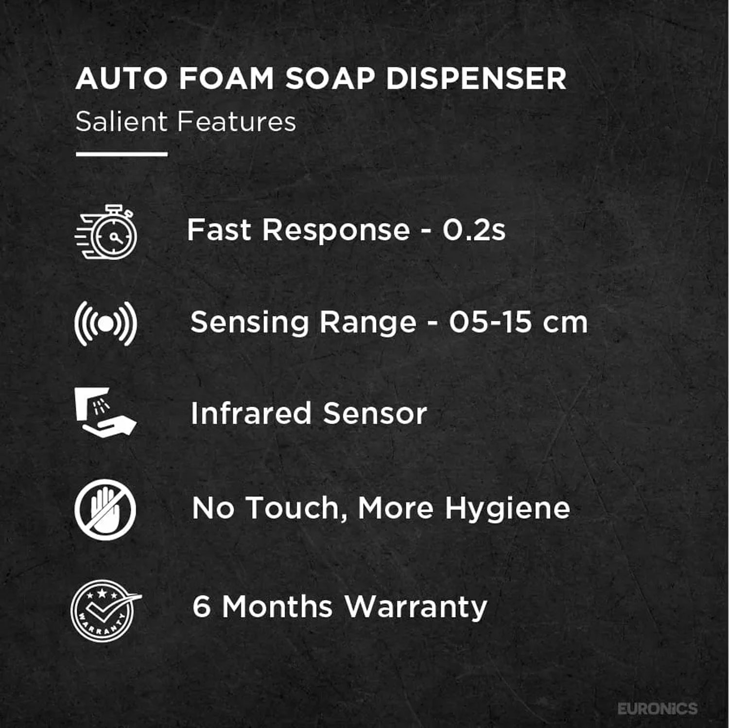 FES82F — Auto Foam Soap Dispenser Touch-Free Foam Soap Dispenser for Commercial & Public Washrooms