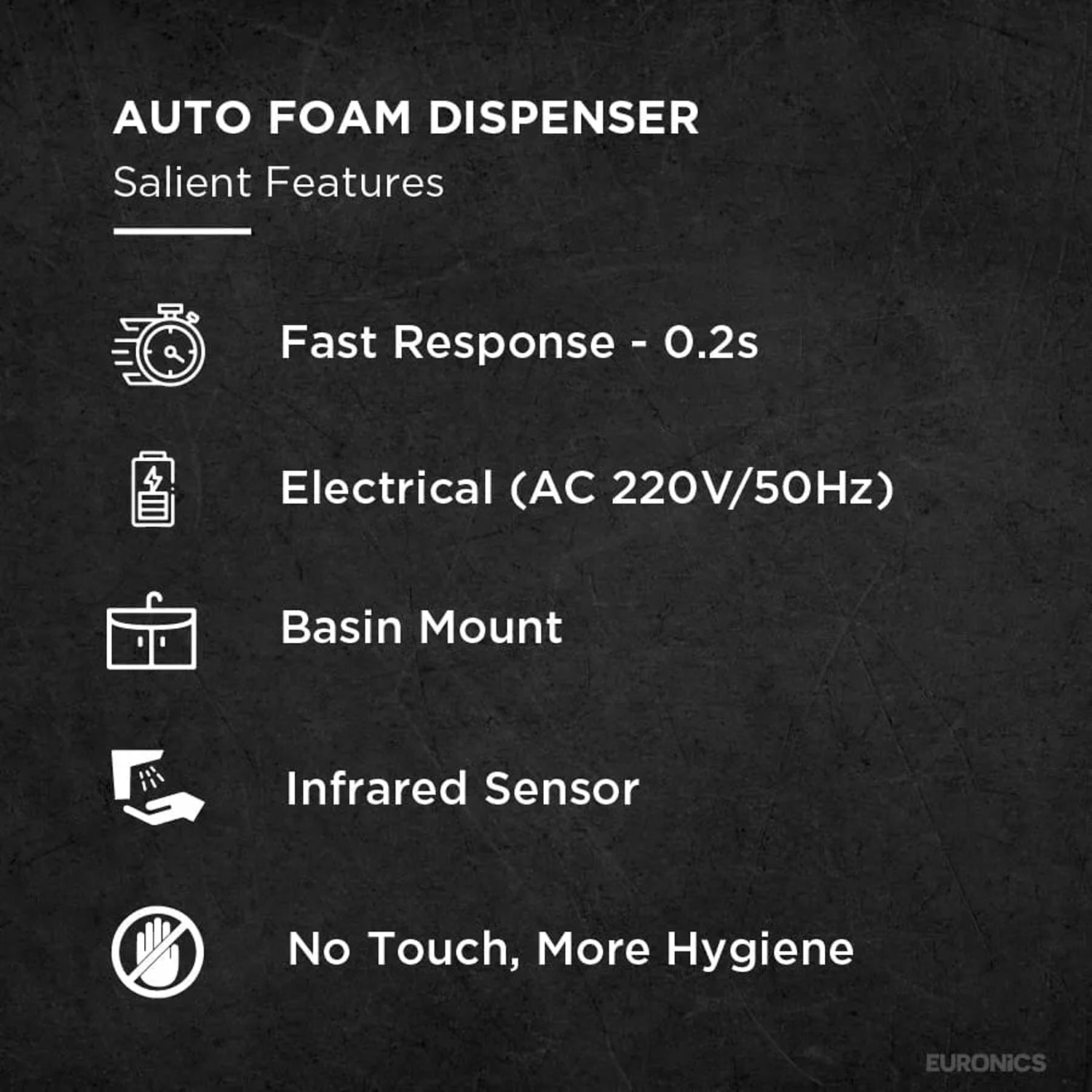 FKSD15 — Auto Foam Soap Dispenser Touch-Free Basin Mounted Foam Dispenser for Commercial & Public Wash Areas