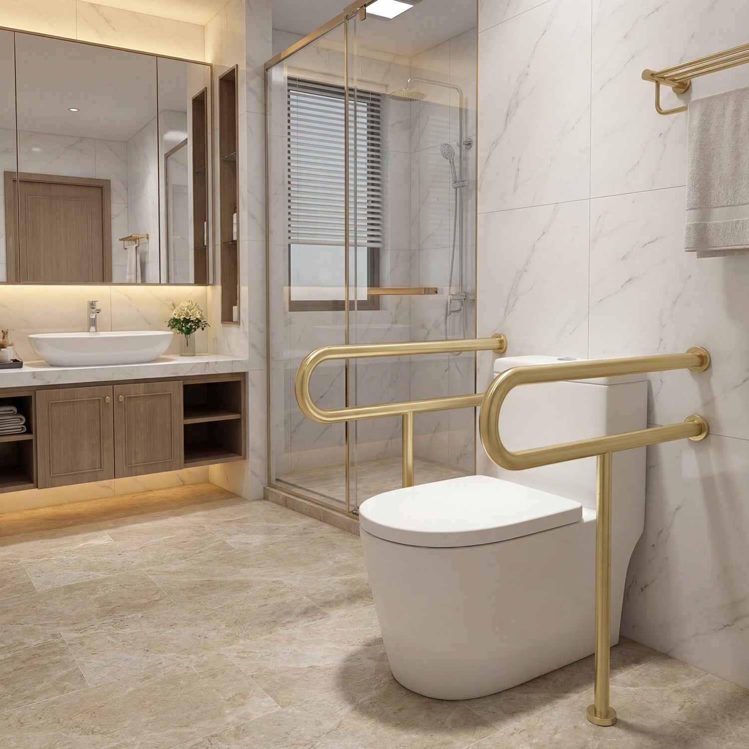 EGR03U-Shaped Stainless Steel Disabled Grab Bars for WC, Washbasin & Urinal Areas