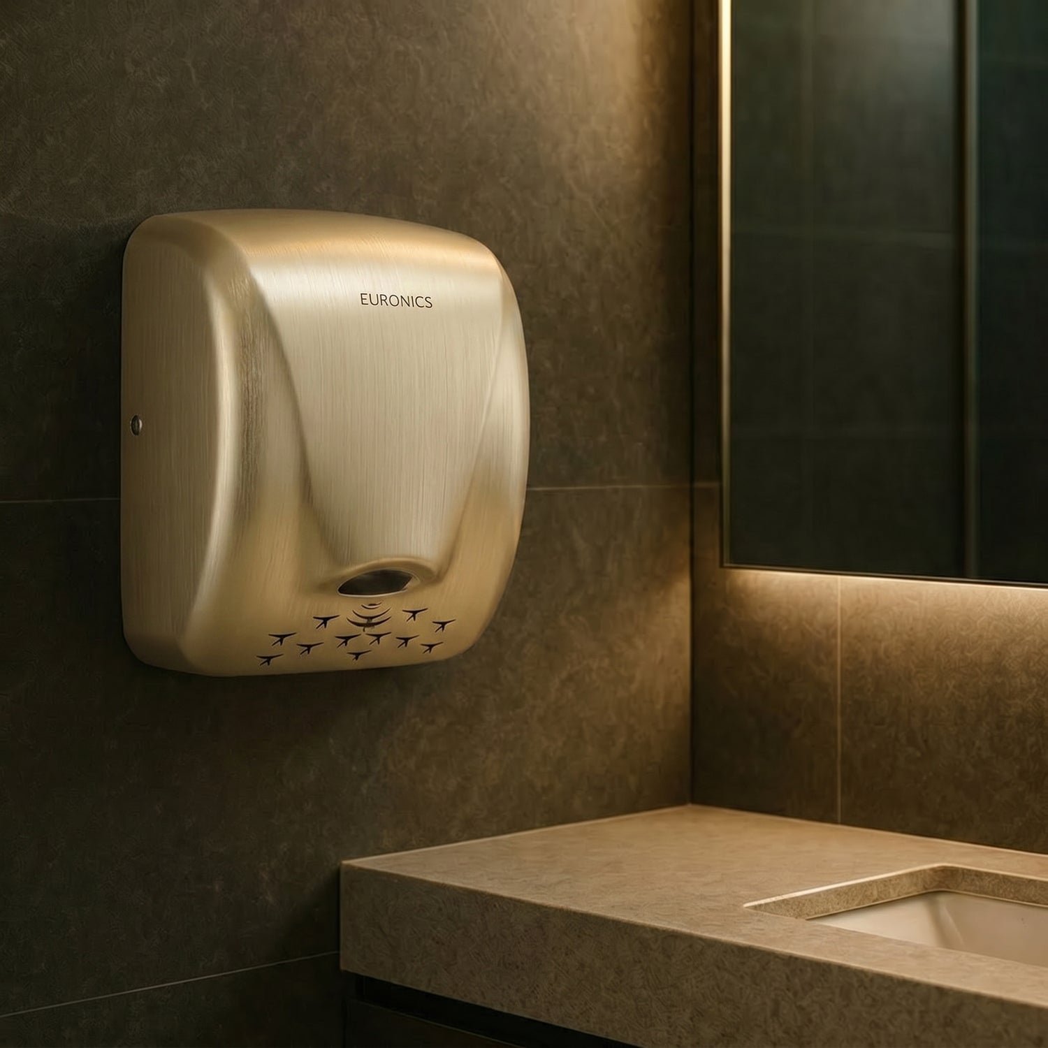 EH210N | Automatic Hand Dryer  Compact Neutral-Finish Automatic Hand Dryer for Commercial Washrooms
