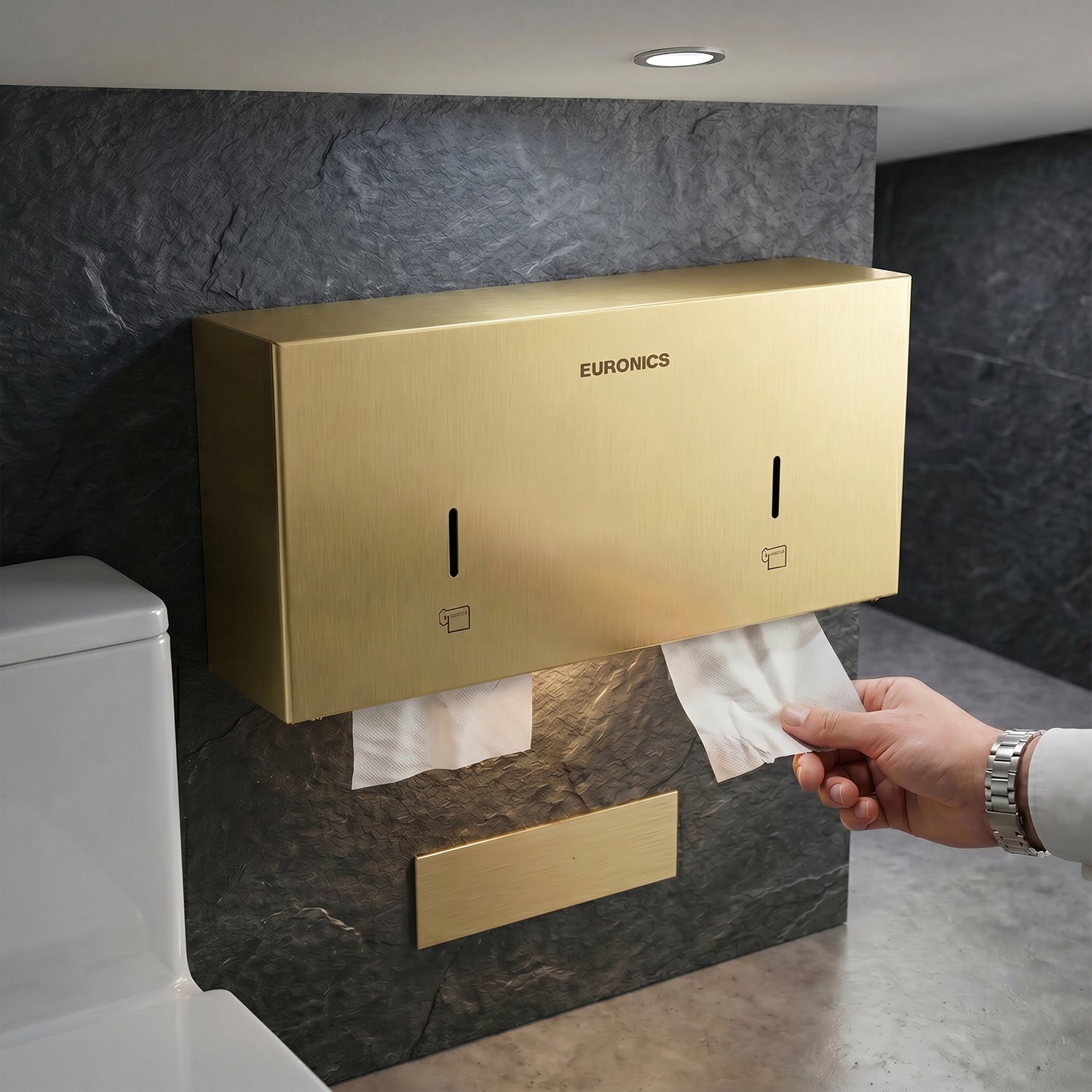 Image of EJ44 Mobile Twin Jumbo Roll Dispenser with Stainless Steel Stand for WC Areas