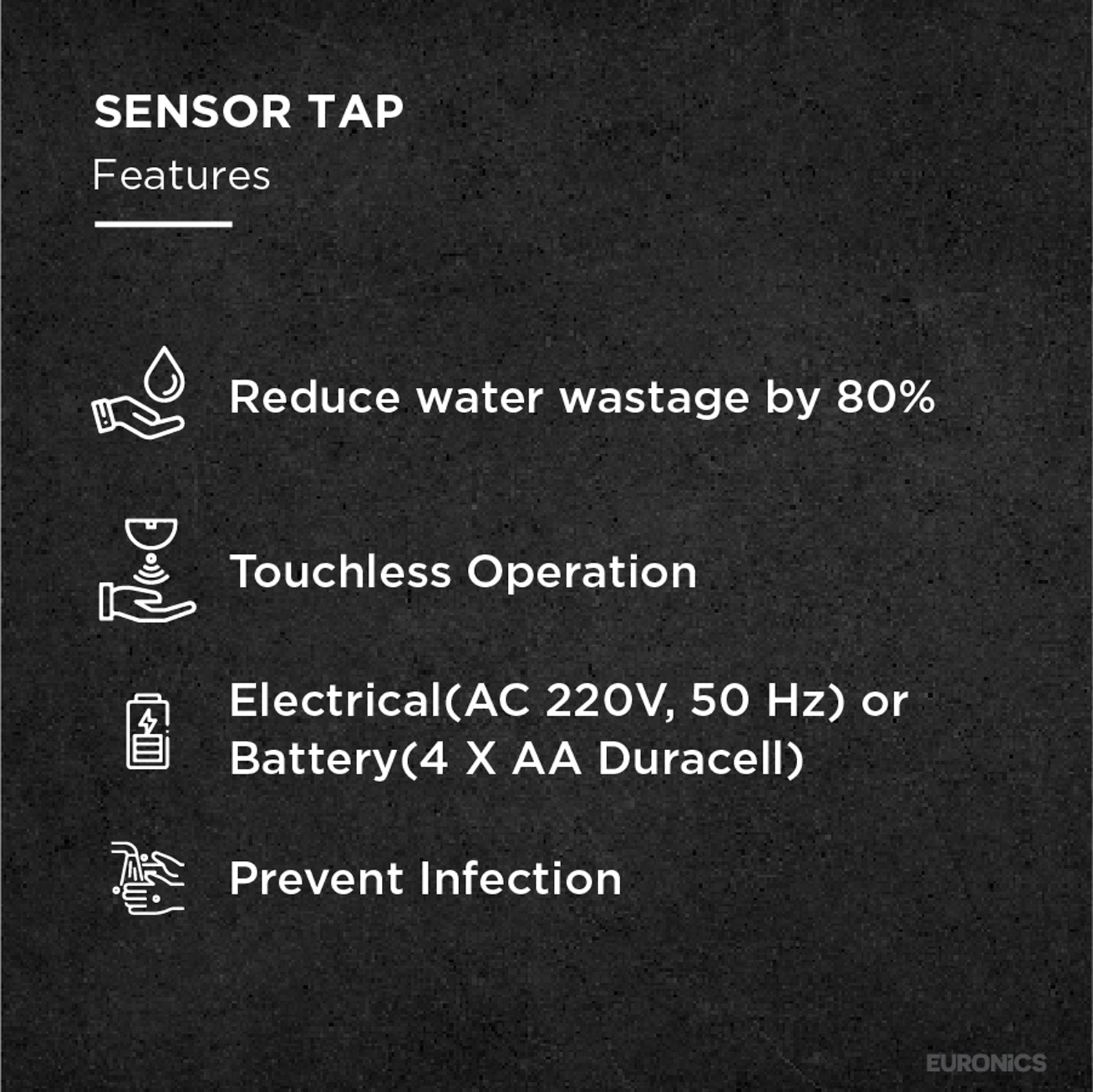 ET02HC Automatic Sensor Faucet for Mixed Water Control (Basin Mount)