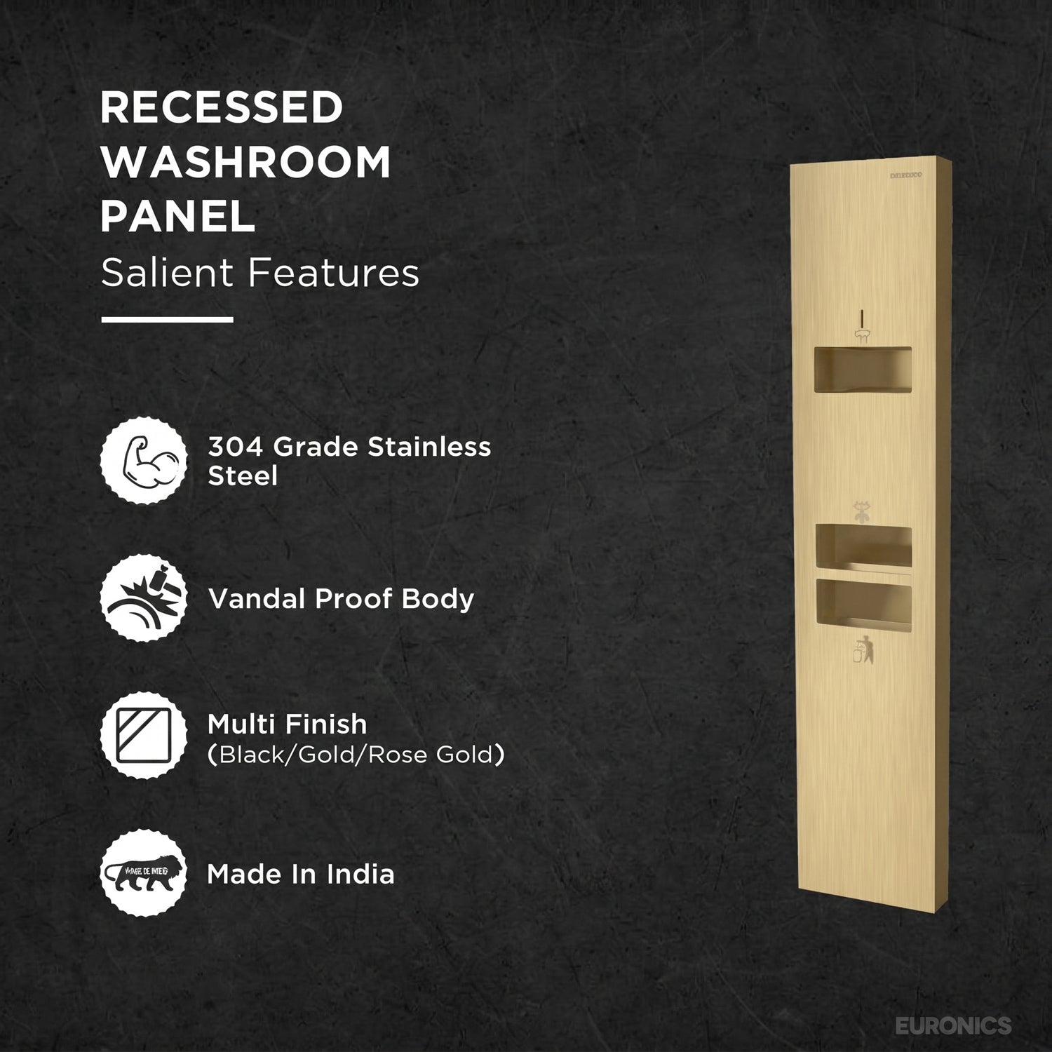 Image of KMR2NE — All-in-One Washroom Panel

Hand Dryer + Tissue Dispenser + Waste Receptacle - eur-GKMR2NE