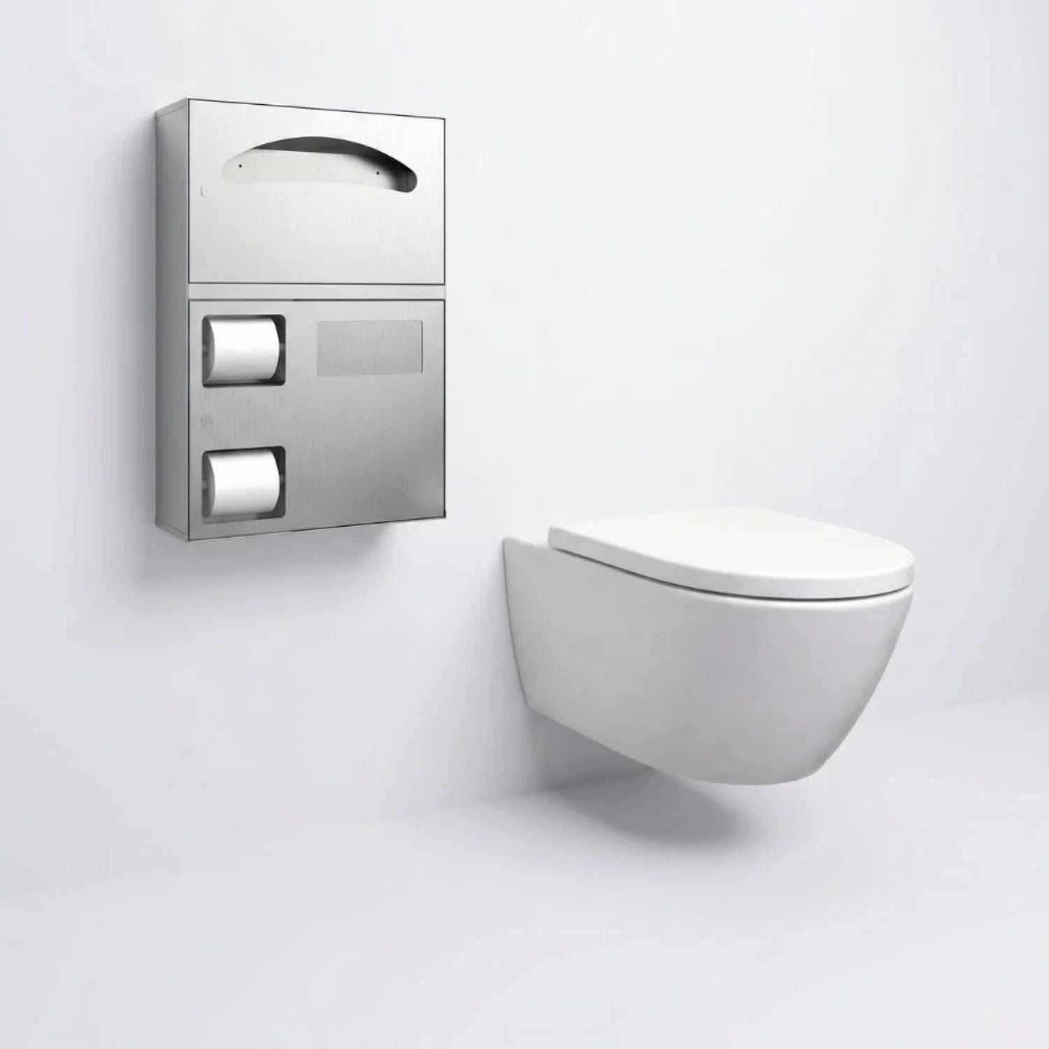 HUBIX — Surface Mounted Toilet Tissue / Seat Cover Dispenser / Waste Disposal Unit