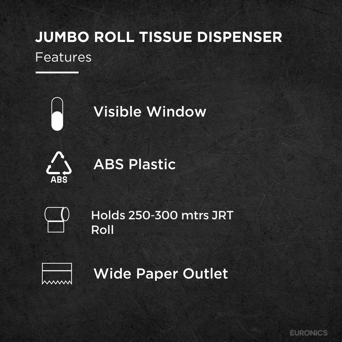 EJ24 | Paper Towel Dispenser | Jumbo Roll Tissue Dispenser | ABS Plastic | Jumbo Large Roll