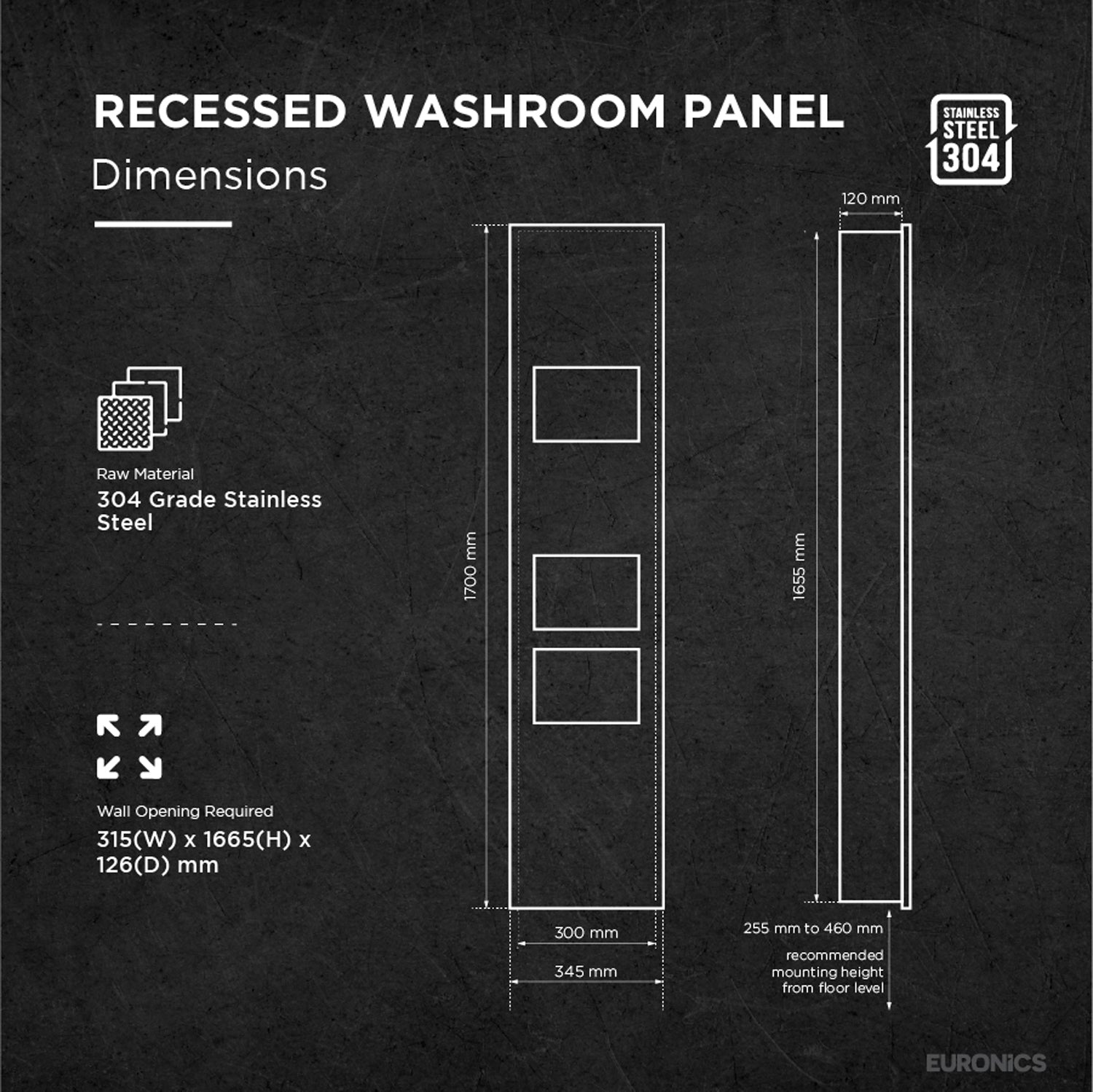 Image of KMR2N — Hand Dryer + Tissue Dispenser + Waste Receptacle Recessed All-in-One Hand Hygiene Station for Commercial Washrooms