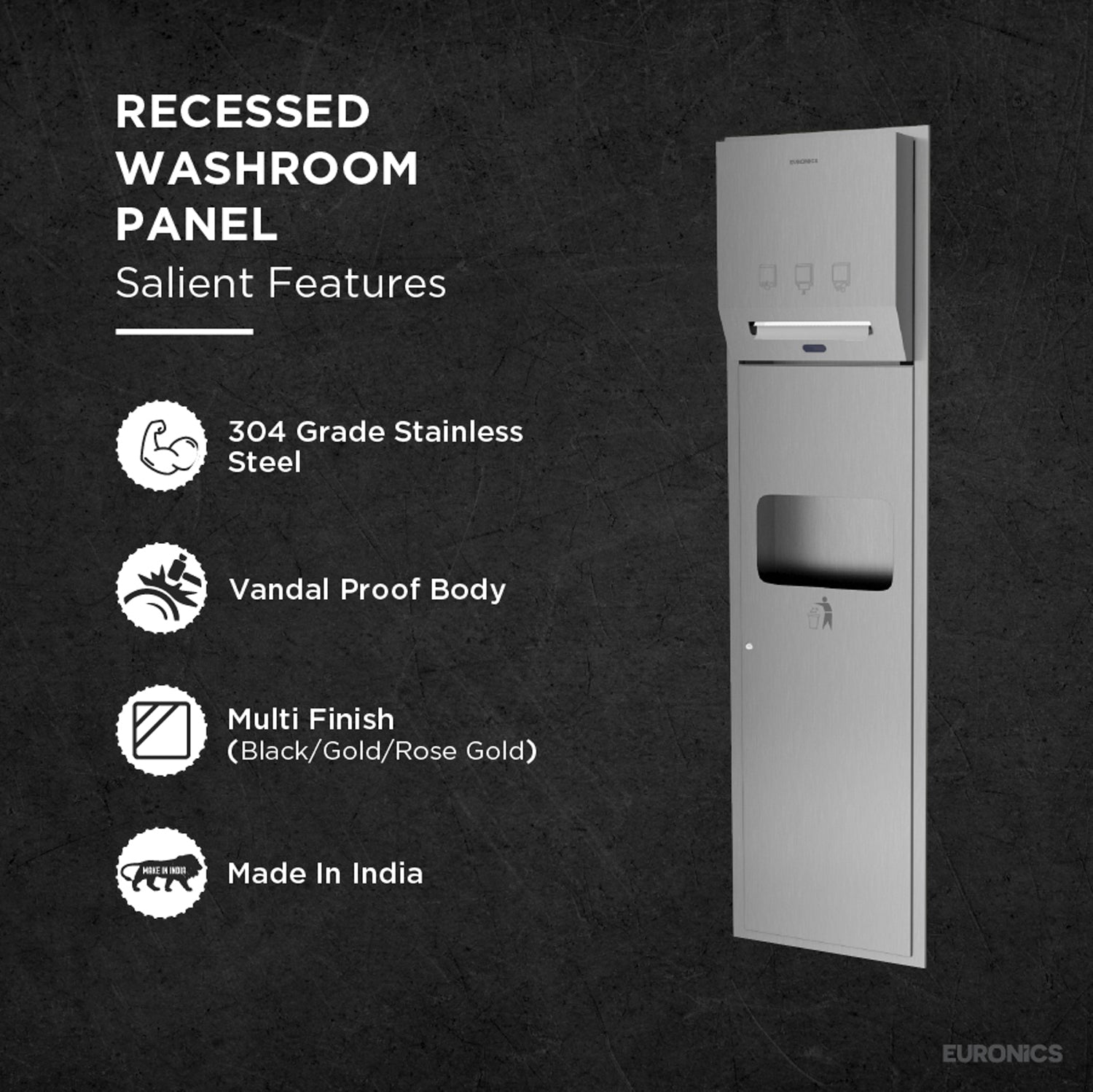 Image of KPD14A — Recessed Automatic Paper Dispenser + Waste Bin