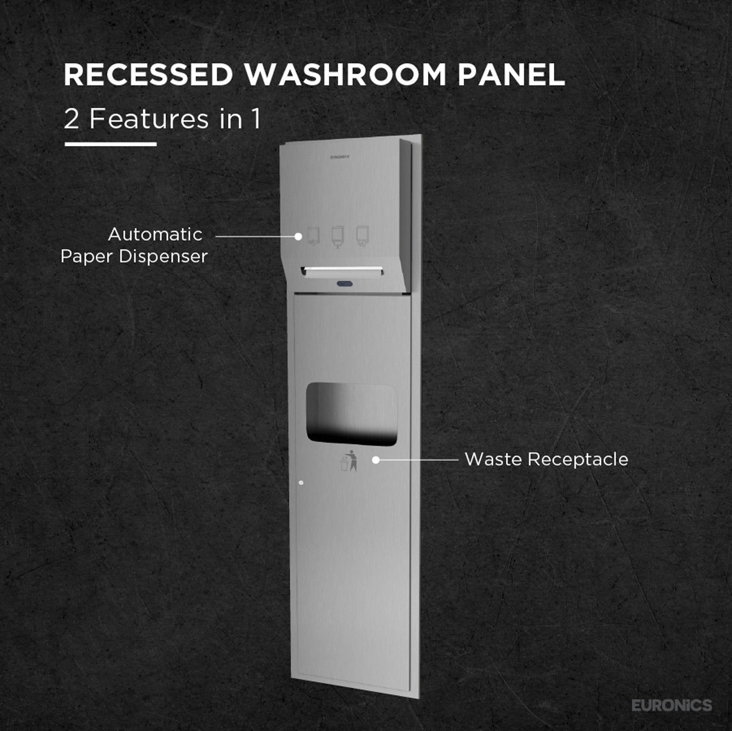 Image of KPD14A — Recessed Automatic Paper Dispenser + Waste Bin