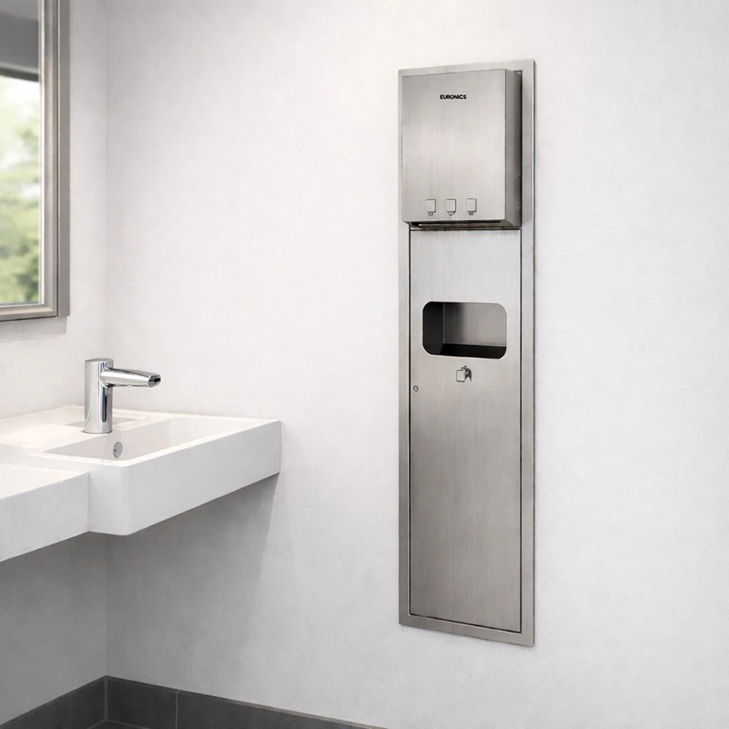 Image of KPD14A — Recessed Automatic Paper Dispenser + Waste Bin