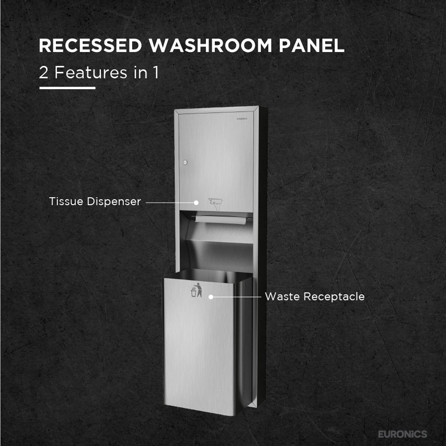 Image of KPD2E — Washroom Panel

Tissue Dispenser + Waste Receptacle (Surface Mounted)