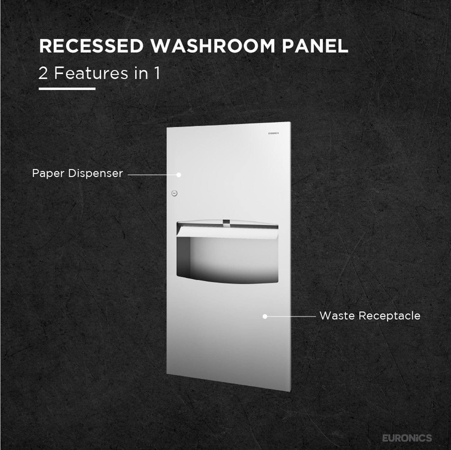Image of KPD3S — Tissue Dispenser + Waste Receptacle (Mini) Compact Recessed Paper Towel & Waste Management Unit for Premium Washrooms