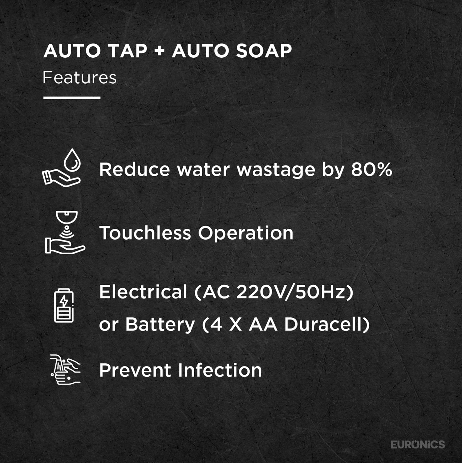 KSDT11 — Auto Tap + Auto Soap Integrated Touch-Free Tap & Soap System for Commercial Washrooms